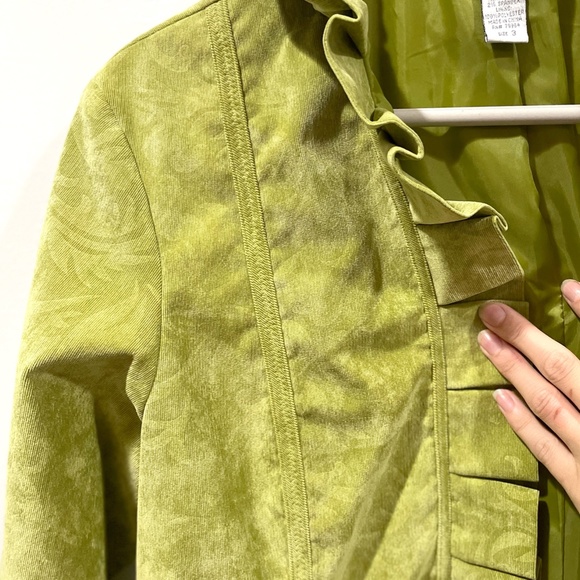 Vintage 90's-80's Corduroy Jacket/ light green Jacket/jacket women’s blazer/ lig - Picture 5 of 8
